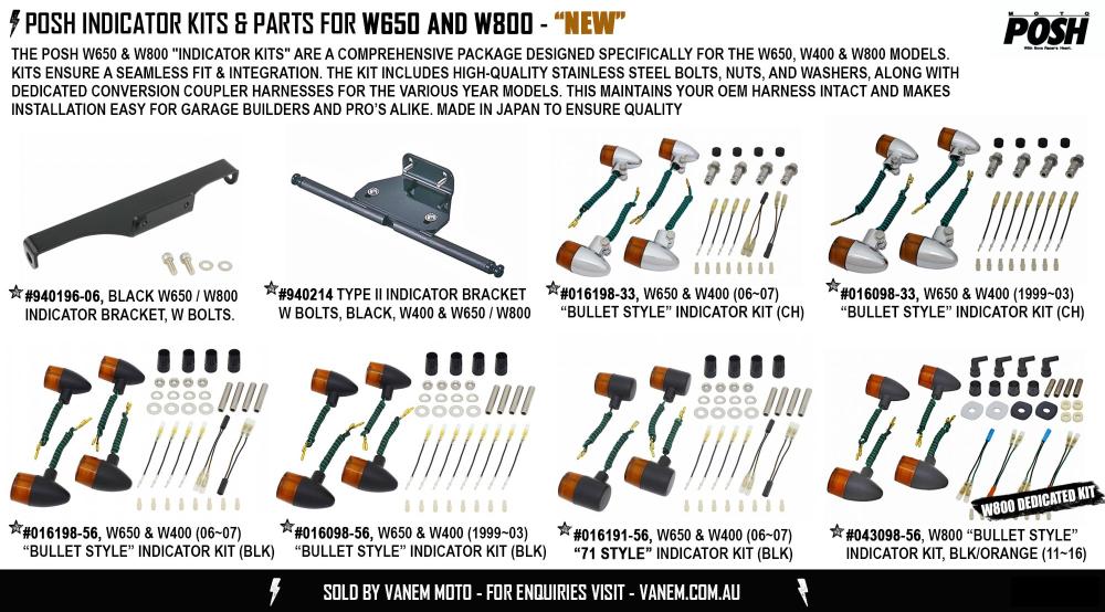 POSH W650/W800 INDICATOR KITS AND BRACKETS